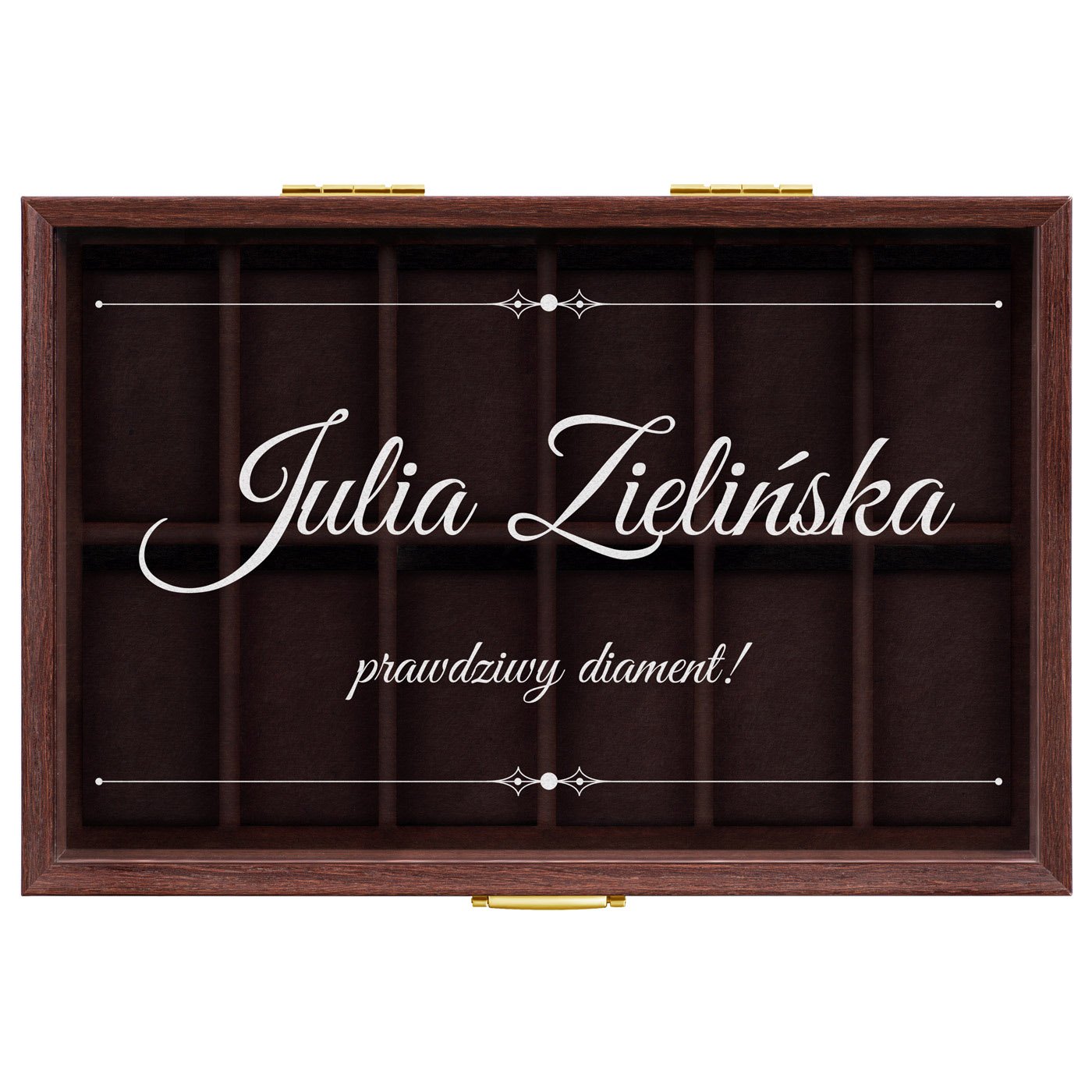 Szkatułka brązowa na zegarki z grawerem dla niej