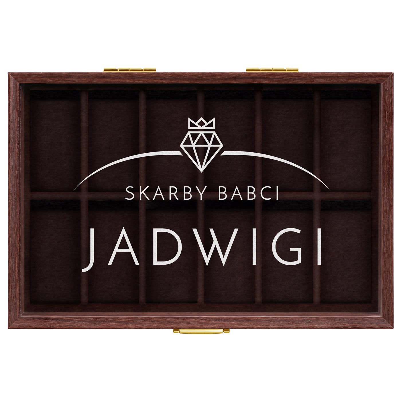 Szkatułka brązowa na zegarki z grawerem dla babci