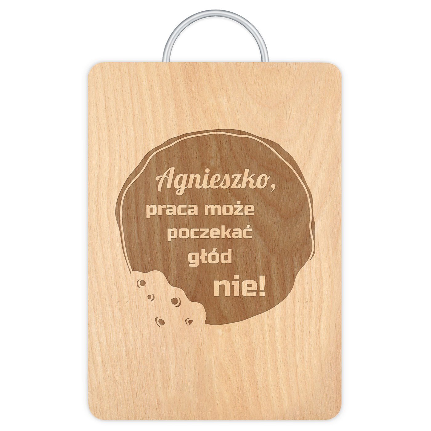 Deska drewniana prostokątna z grawerem dla niej