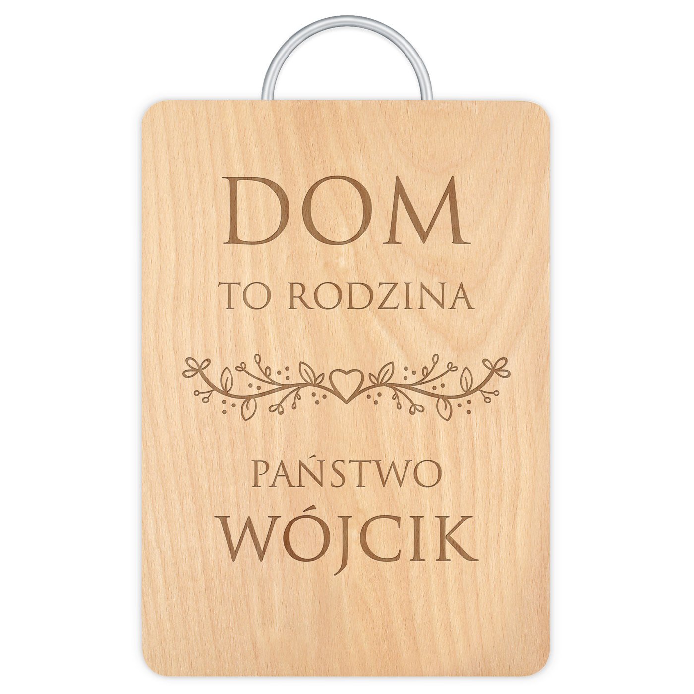 Deska drewniana prostokątna z grawerem dla pary na ślub rocznicę parapetówkę