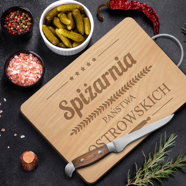 Deska drewniana prostokątna z grawerem dla pary na ślub rocznicę parapetówkę