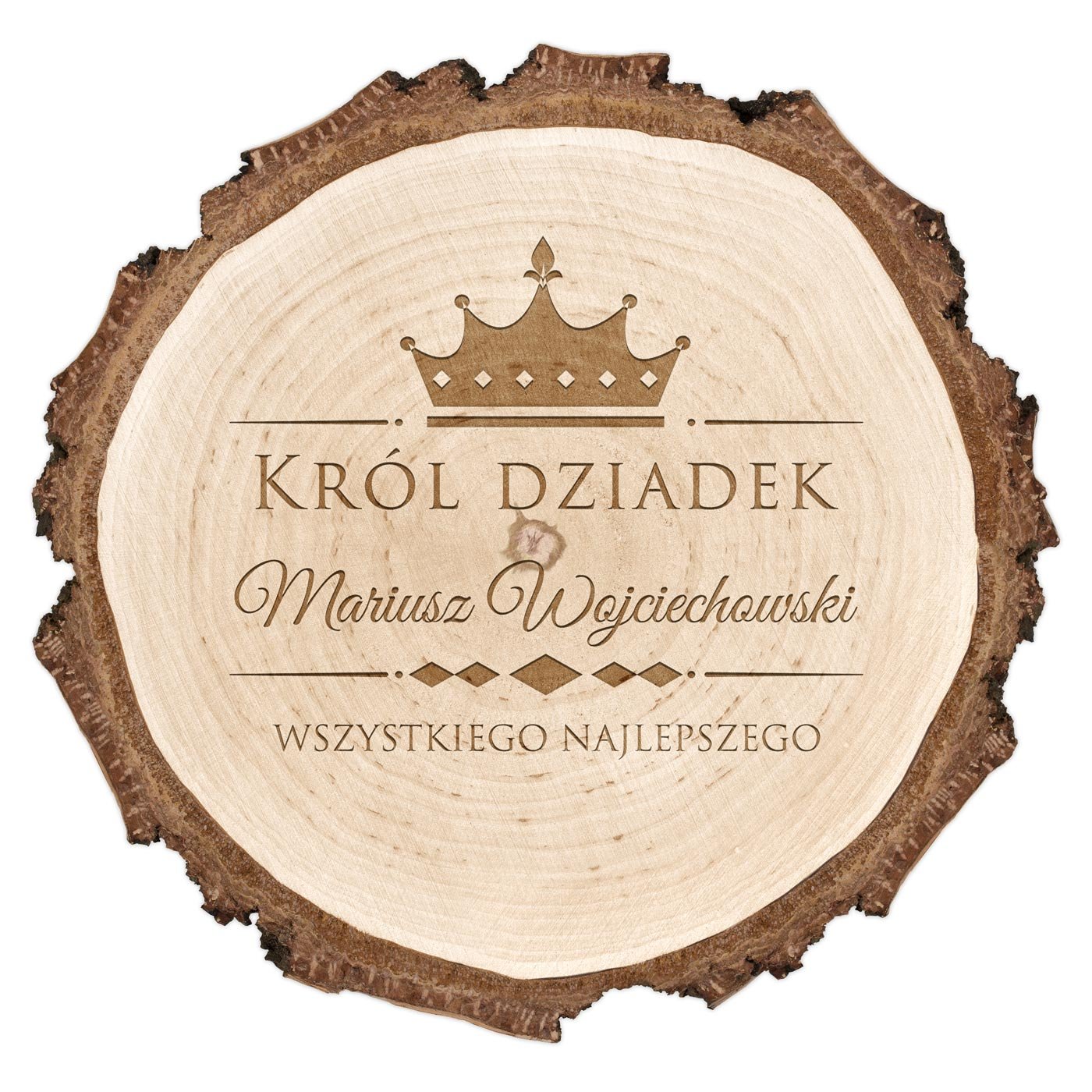 Plaster drewna z grawerem dla dziadka