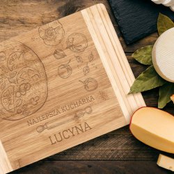 Deska bambusowa do krojenia z grawerem dla kucharki na imieniny