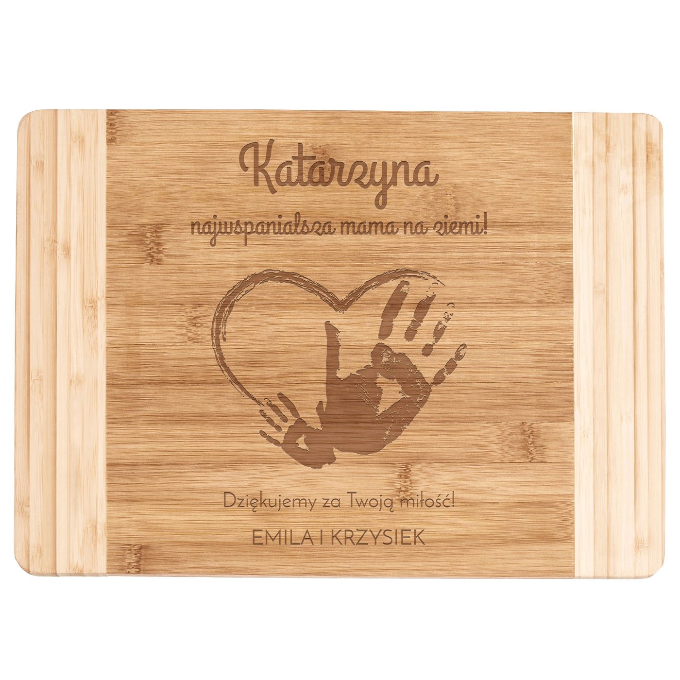 Deska bambusowa do krojenia z grawerem dla mamy