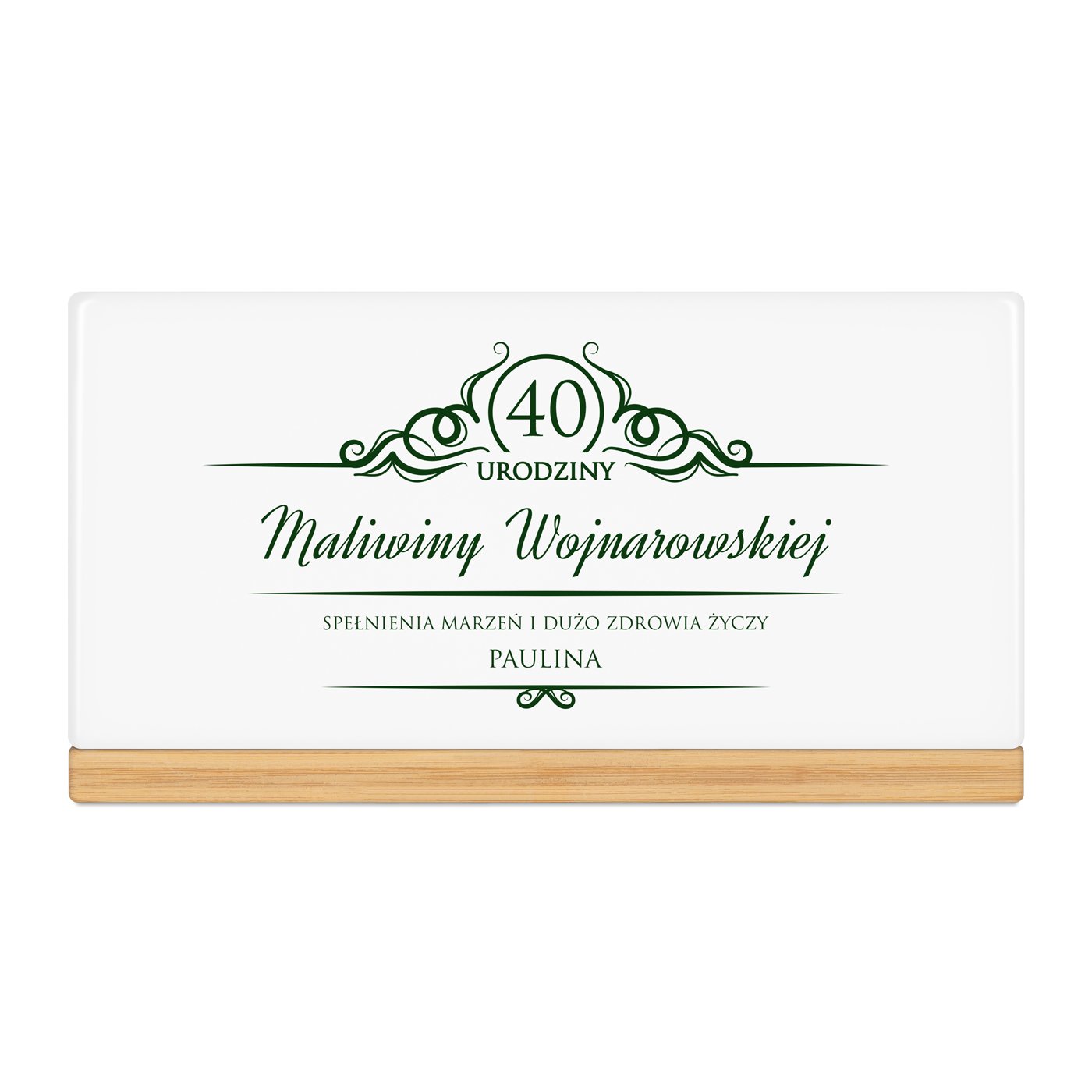 Personalizowana doniczka prostokątna z napisem dla niej na 40 urodziny