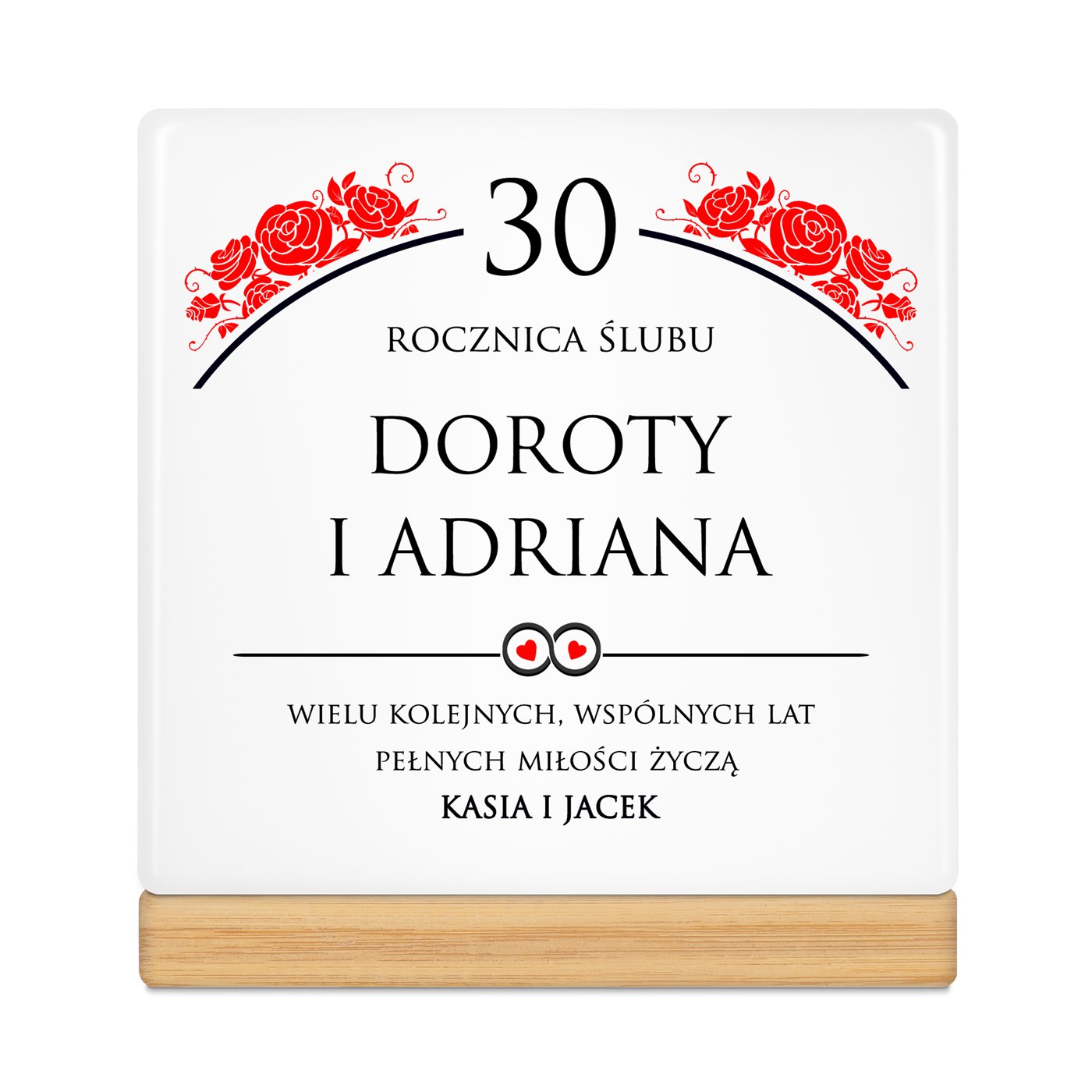 Personalizowana doniczka kwadratowa z napisem dla pary na 30 rocznicę