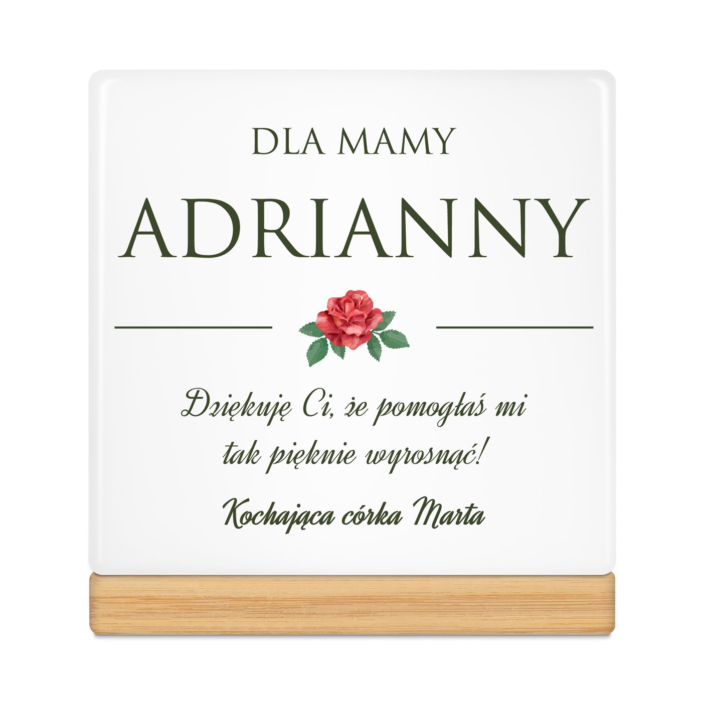 Personalizowana doniczka kwadratowa z napisem dla mamy