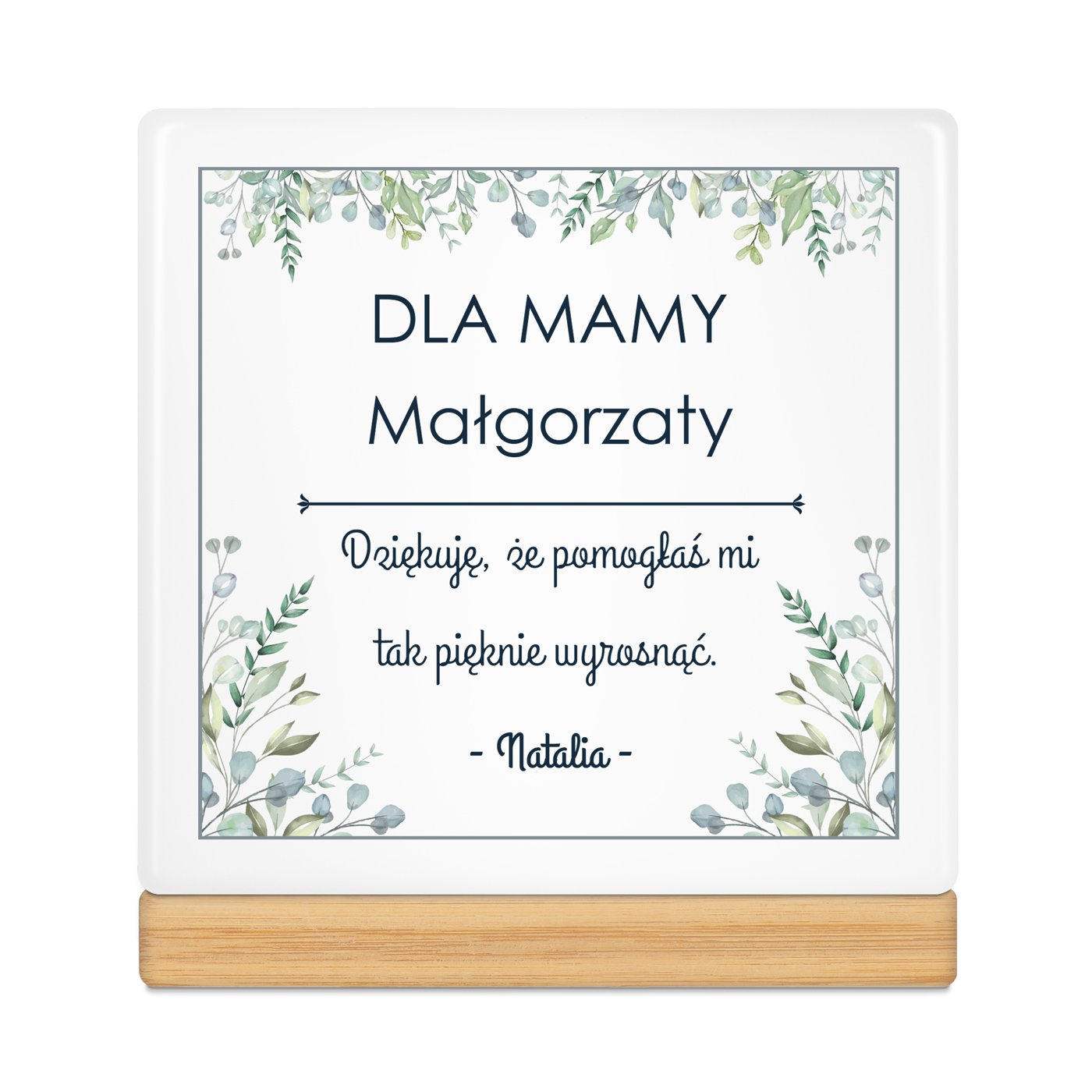 Personalizowana doniczka kwadratowa z napisem dla mamy