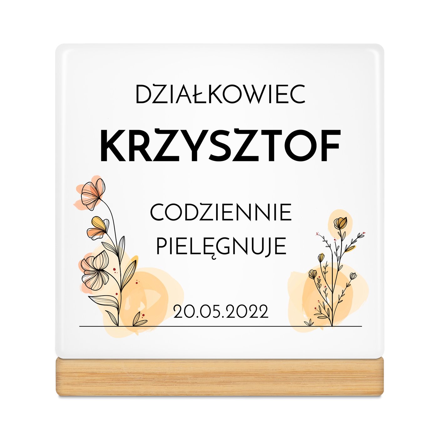 Personalizowana doniczka kwadratowa z napisem dla ogrodnika na imieniny