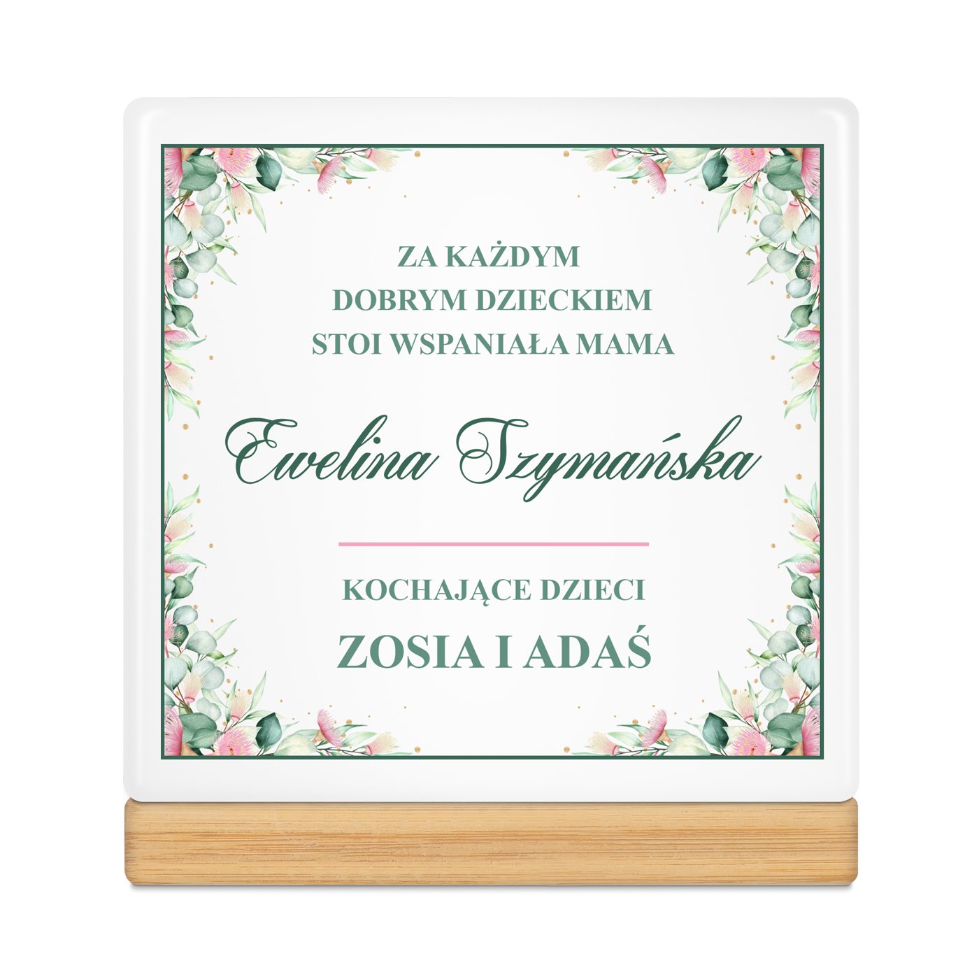 Personalizowana doniczka kwadratowa z napisem dla mamy