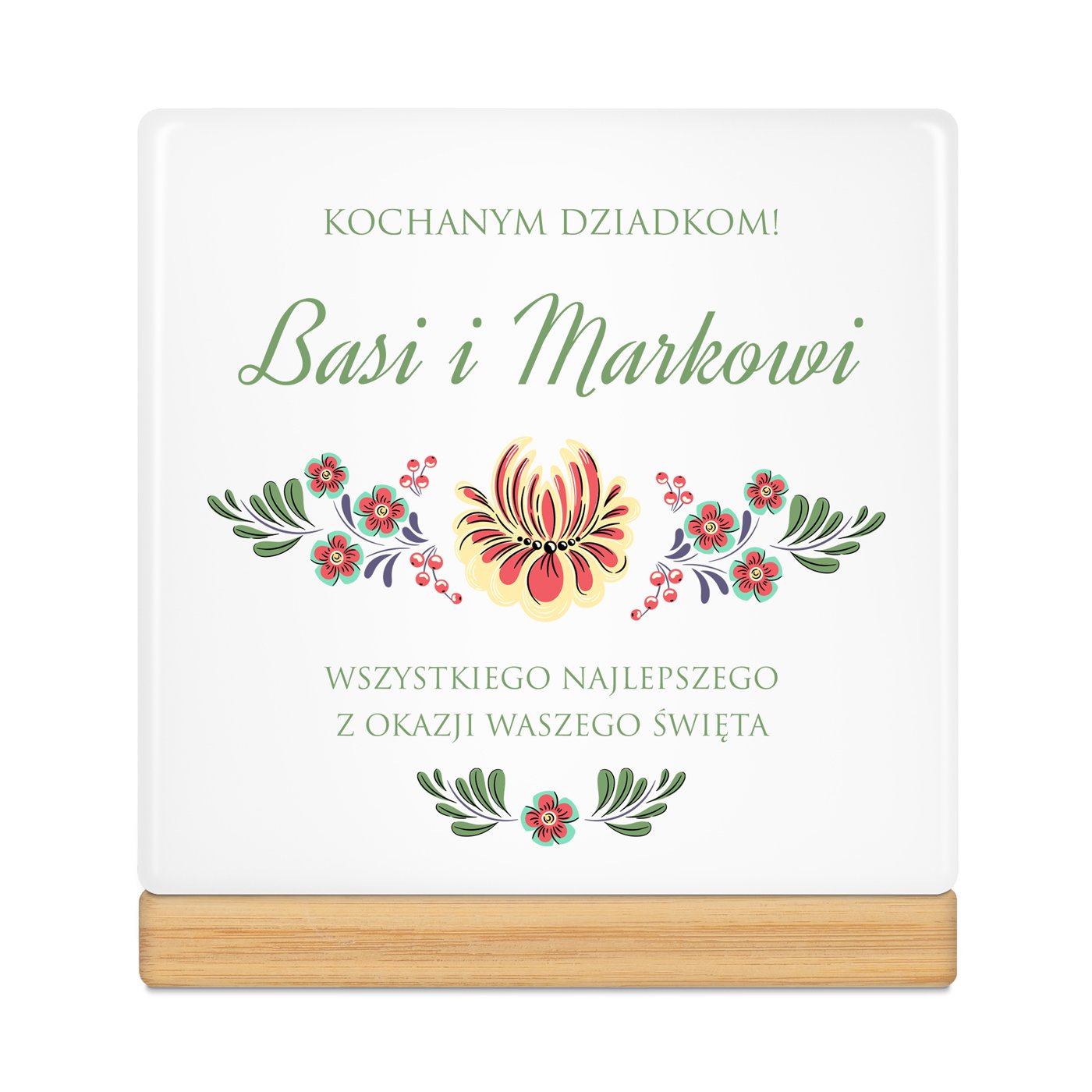 Personalizowana doniczka kwadratowa z napisem dla dziadków na Dzień Babci i Dzień Dziadka