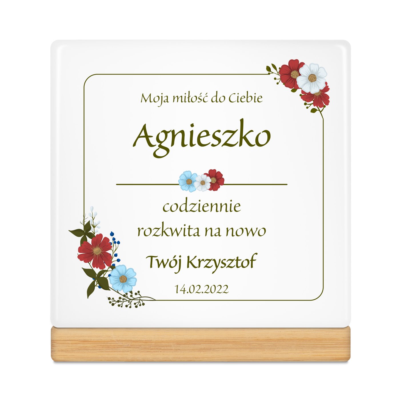 Personalizowana doniczka kwadratowa z napisem dla dziewczyny żony na walentynki