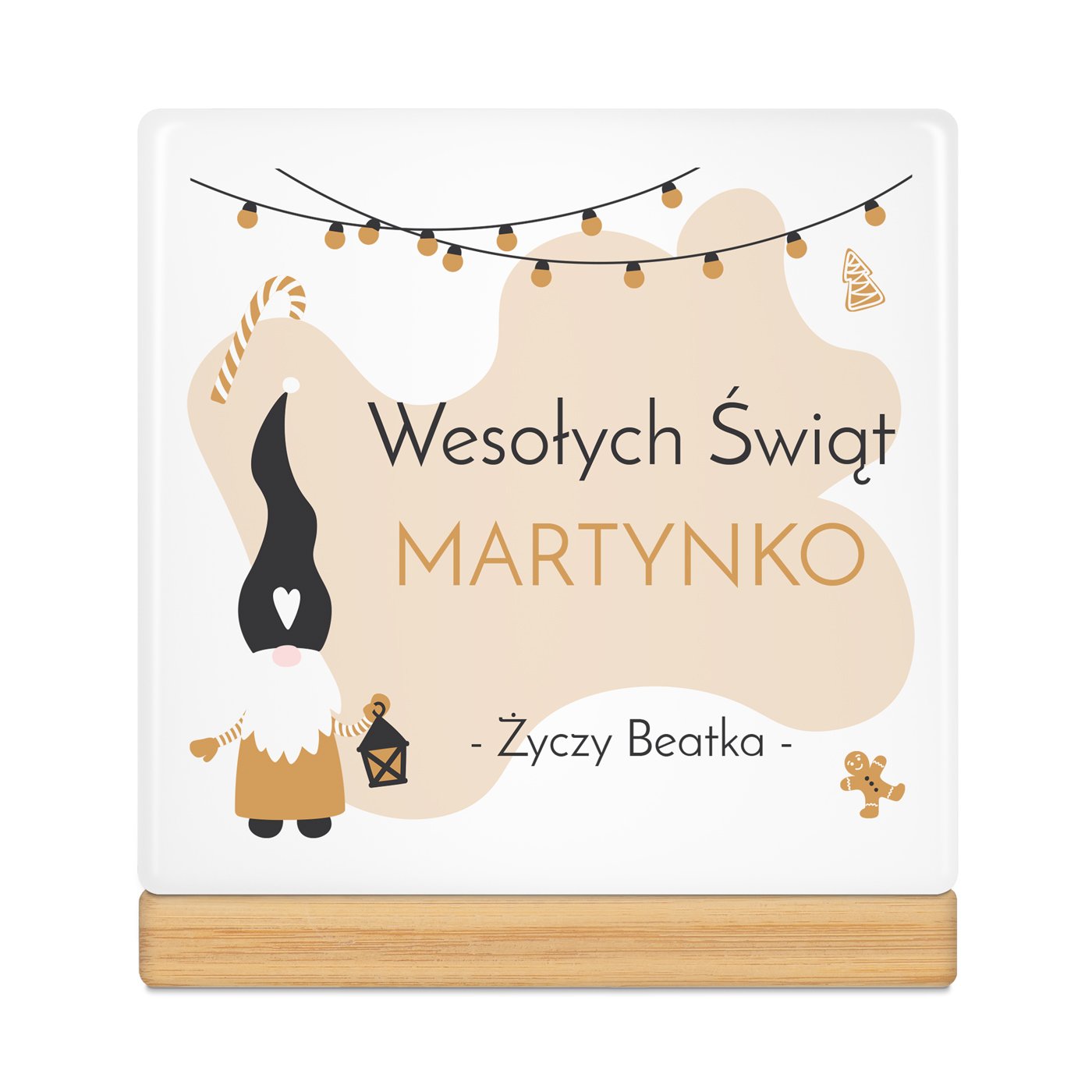 Personalizowana doniczka kwadratowa z napisem dla niej na święta