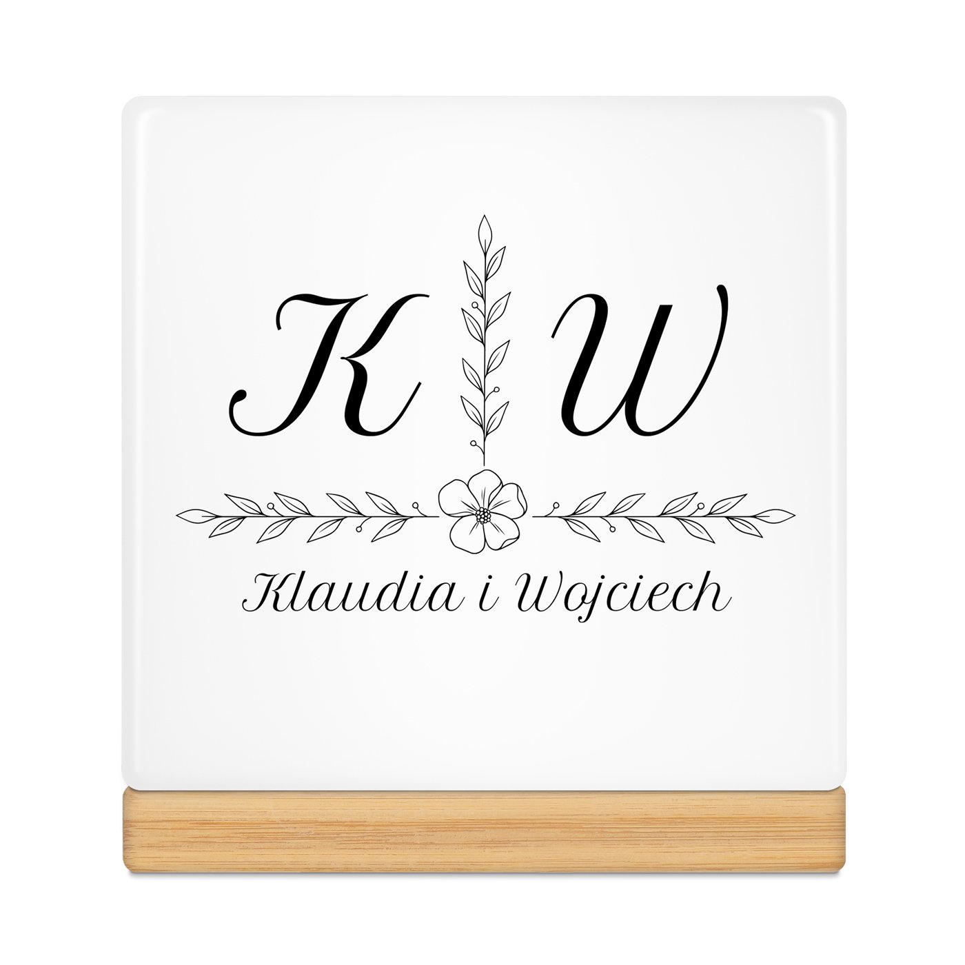 Personalizowana doniczka kwadratowa z napisem dla pary na ślub rocznicę parapetówkę
