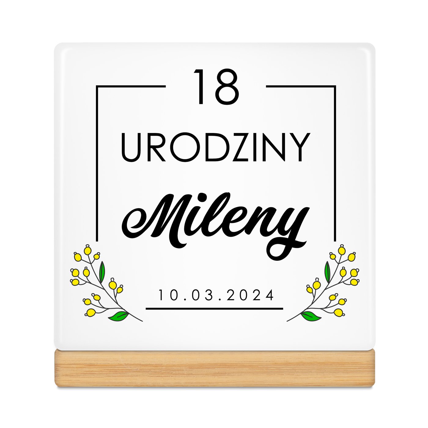 Personalizowana doniczka kwadratowa z napisem dla niej na 18 urodziny