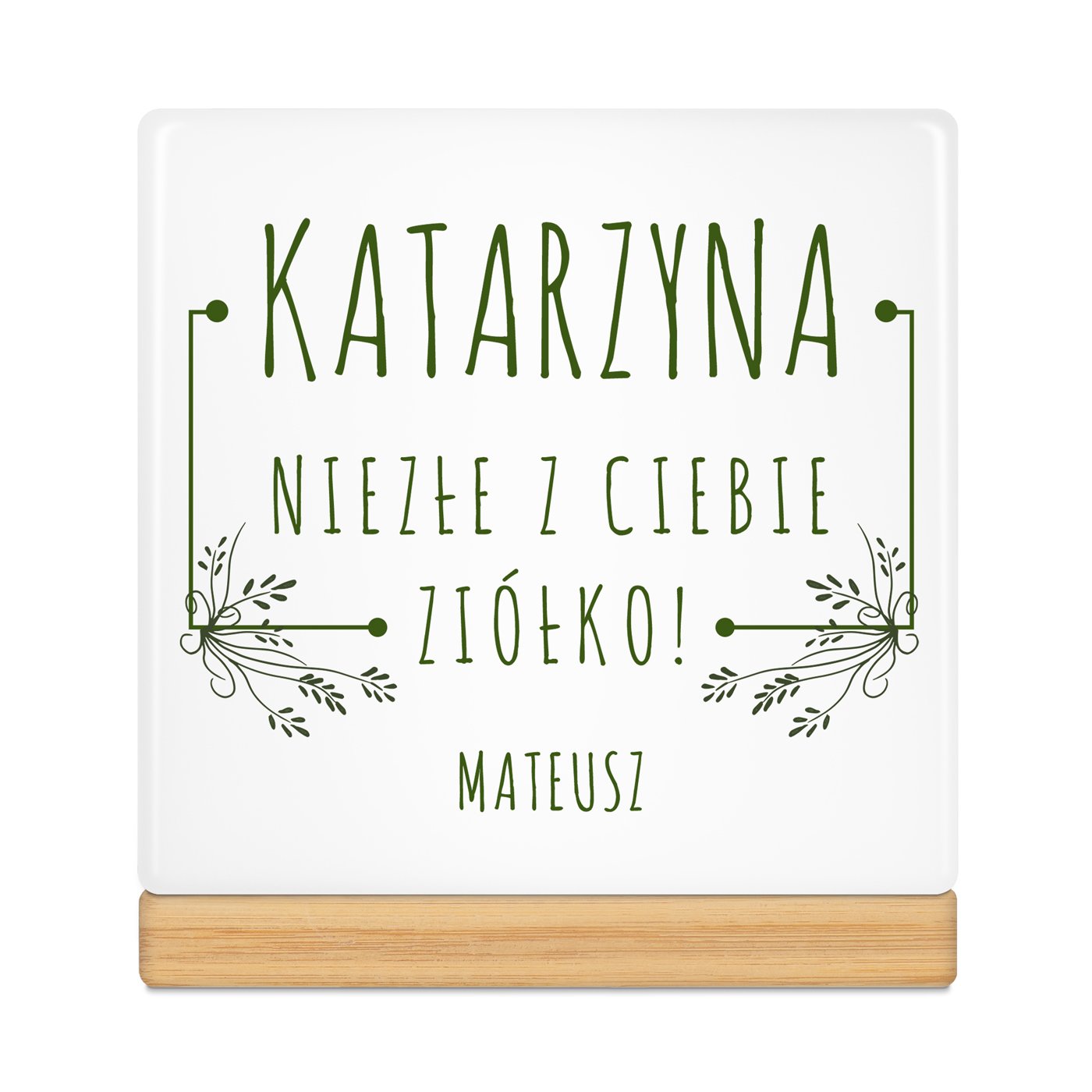 Personalizowana doniczka kwadratowa z napisem dla niej na imieniny