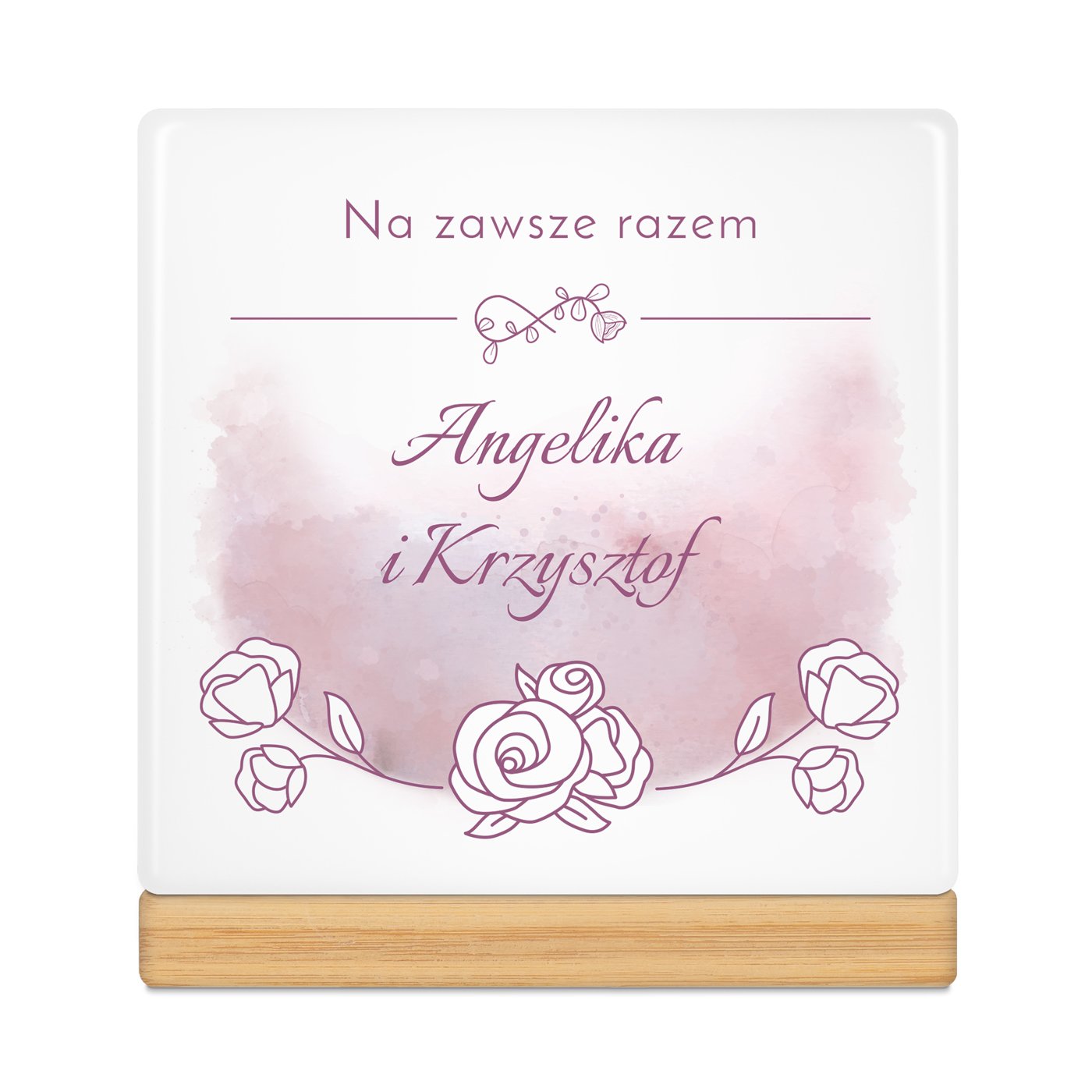 Personalizowana doniczka kwadratowa z napisem dla pary na ślub