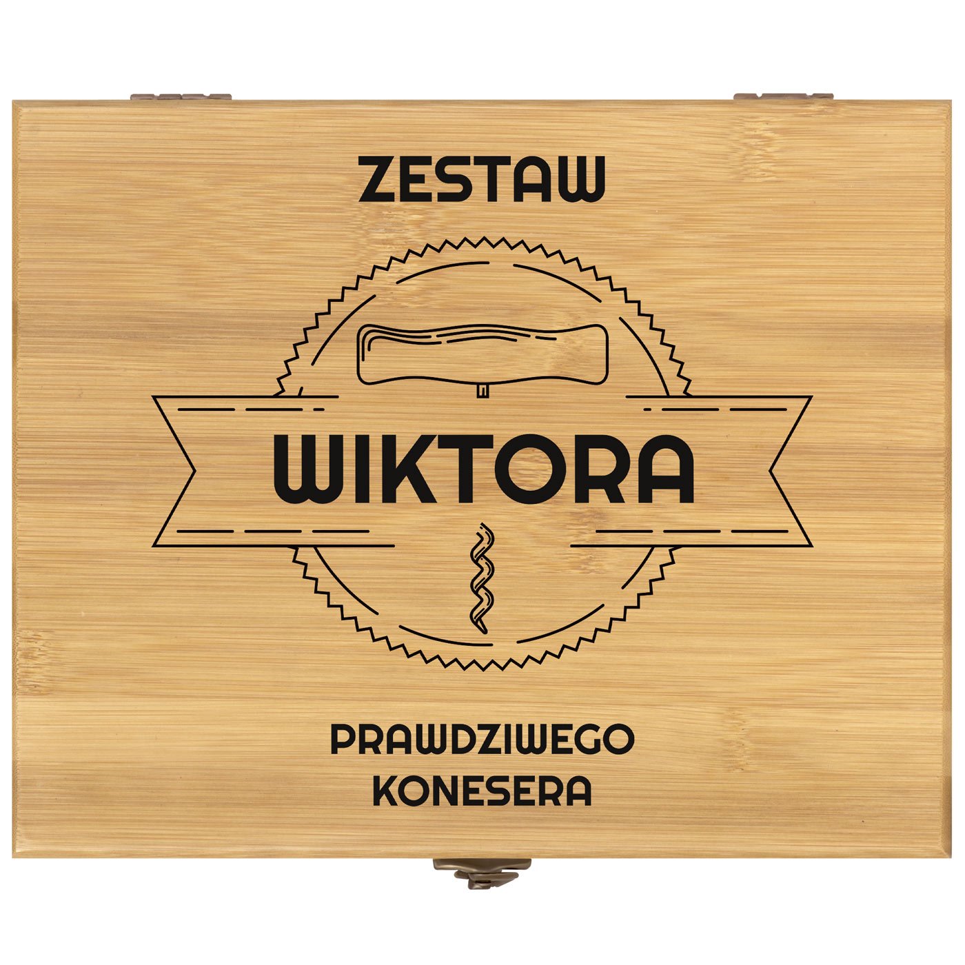 Elektryczny korkociąg zestaw do wina w skrzynce z nadrukiem dla niego na imieniny