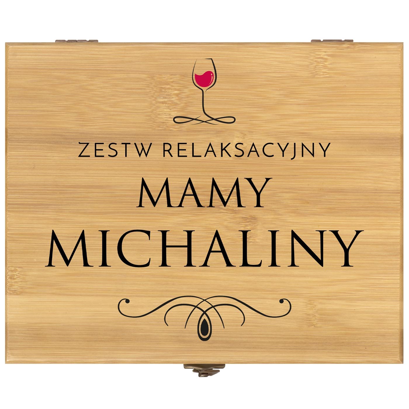 Elektryczny korkociąg zestaw do wina w skrzynce z nadrukiem dla mamy