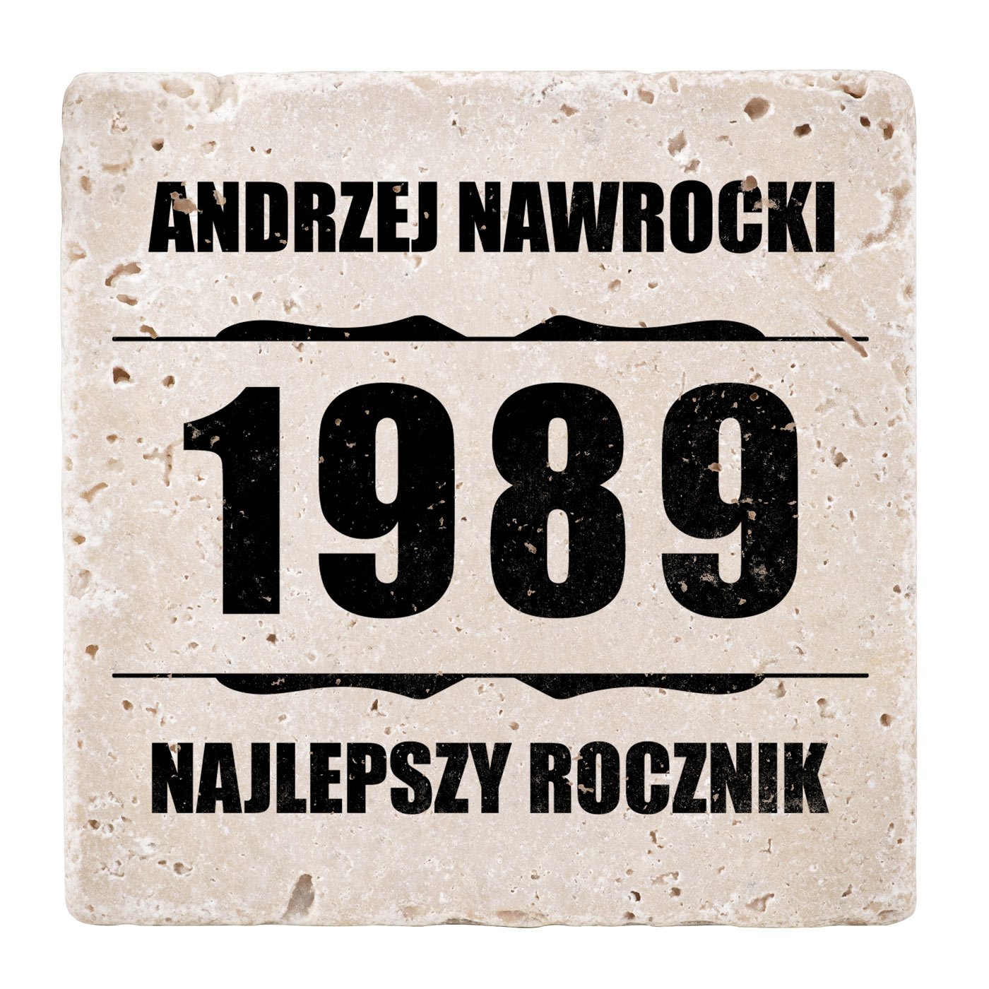 Kamienne podkładki pod kubek z nadrukiem – zestaw x4 dla niego na urodziny