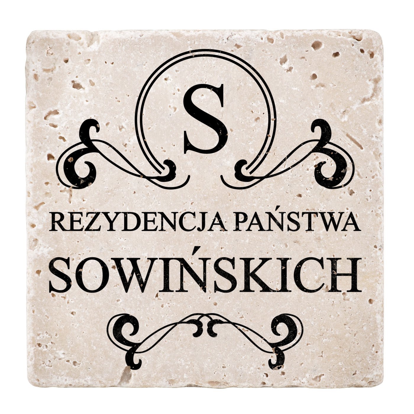 Kamienne podkładki pod kubek z nadrukiem – zestaw x4 dla pary na parapetówkę