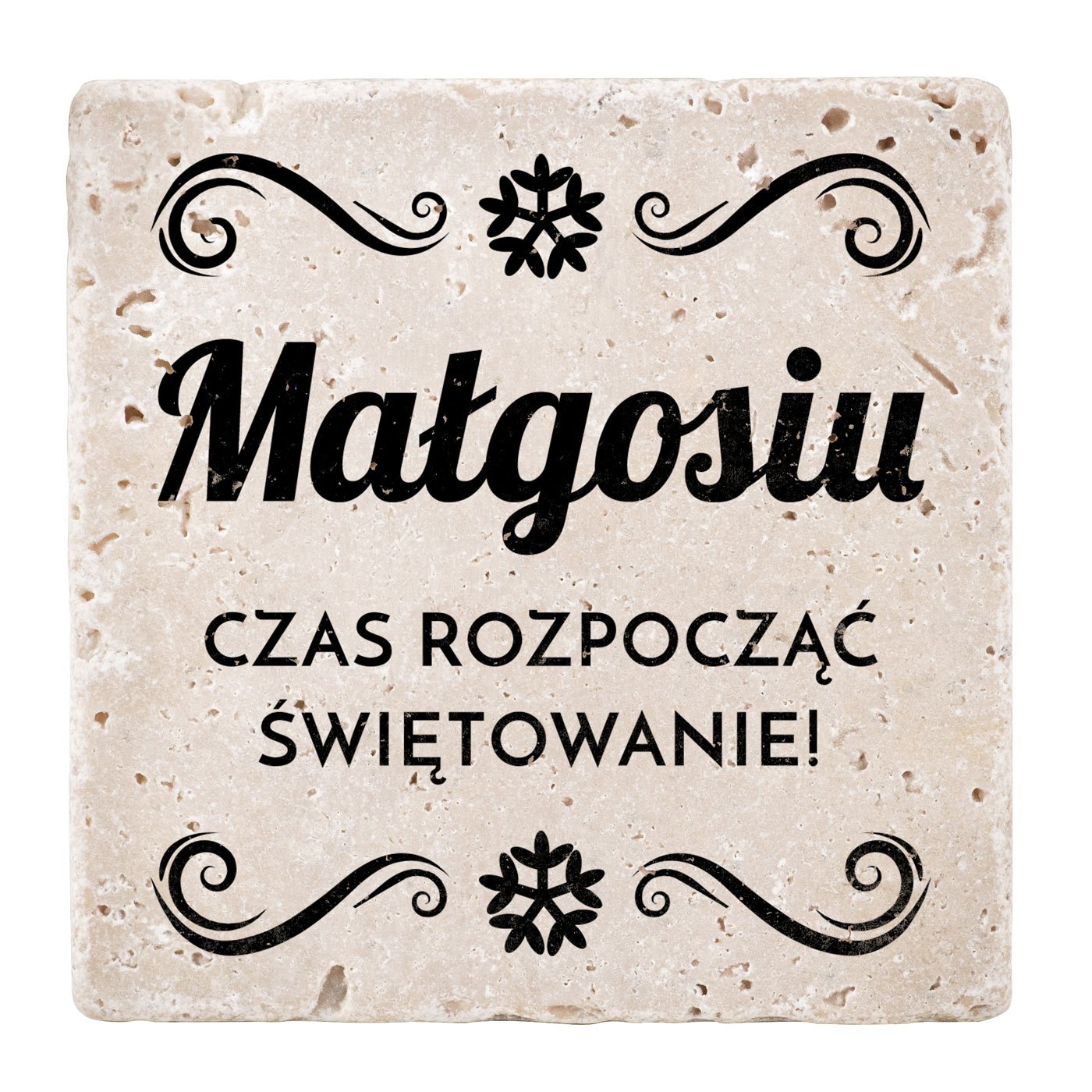 Kamienne podkładki pod kubek z nadrukiem – zestaw x4 dla niej na święta