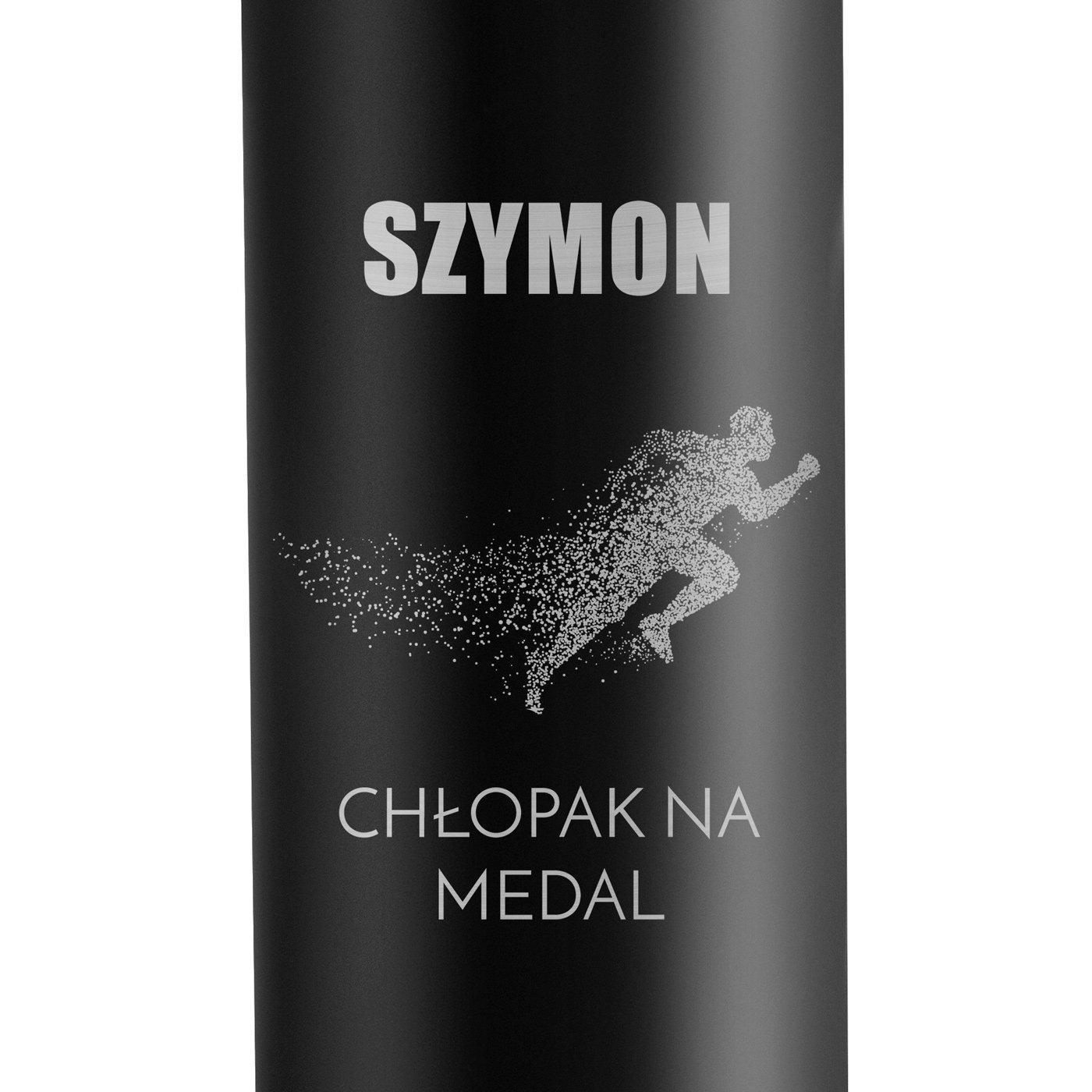 Kubek termiczny czarny z grawerem dla chłopaka biegacza