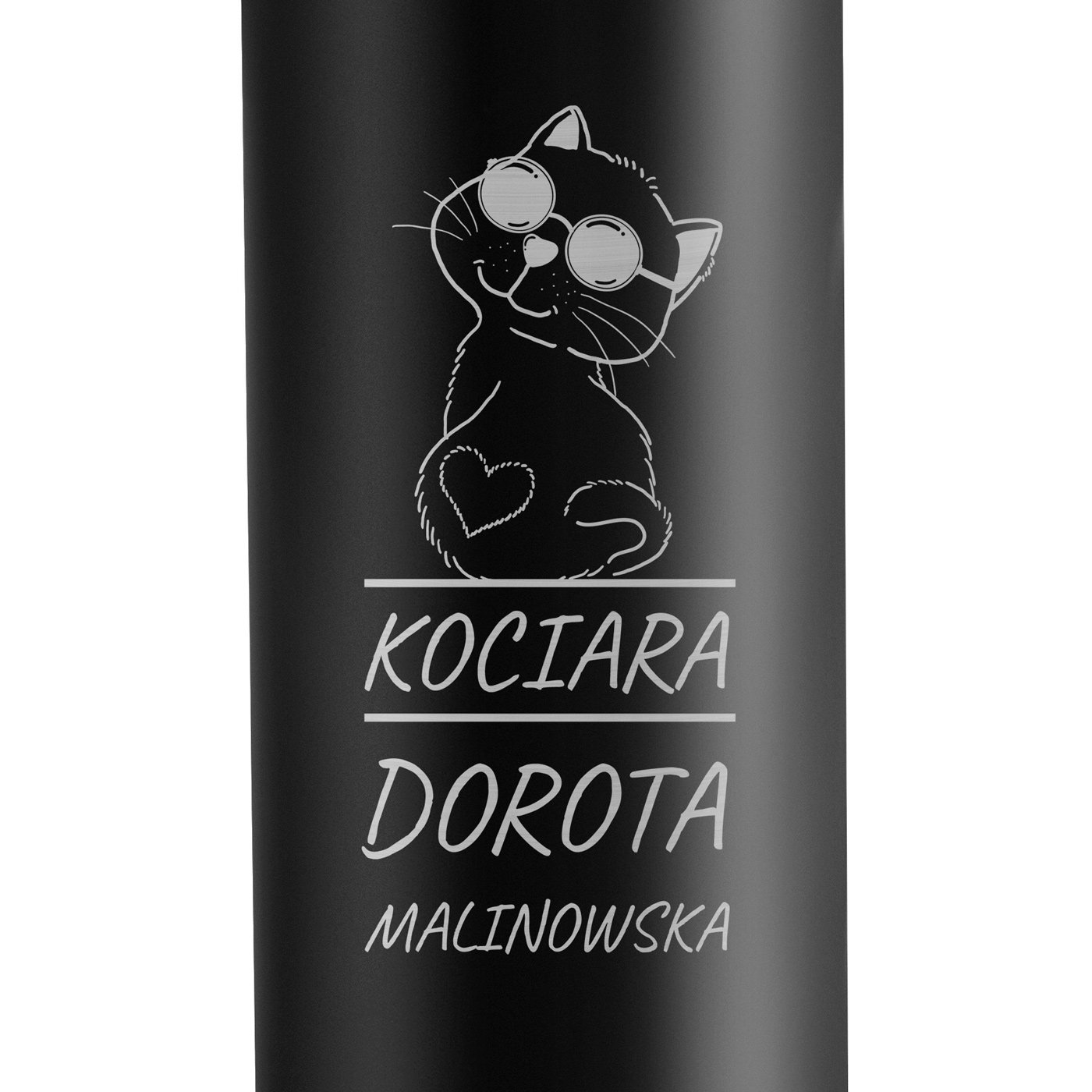 Kubek termiczny czarny z grawerem dla kociary