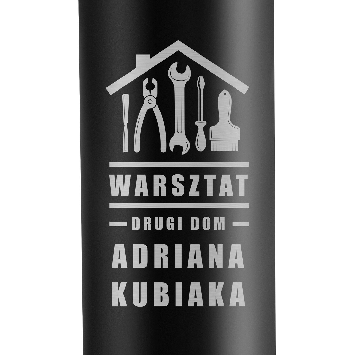 Kubek termiczny czarny z grawerem dla mechanika majsterkowicza na imieniny