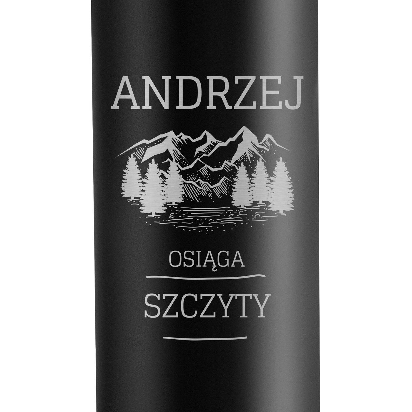 Kubek termiczny czarny z grawerem dla miłośnika gór podróżnika