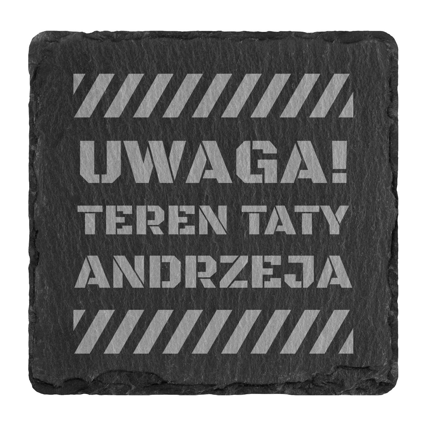 Kamienne podstawki pod kubek grafitowe z grawerem - zestaw x4 dla taty
