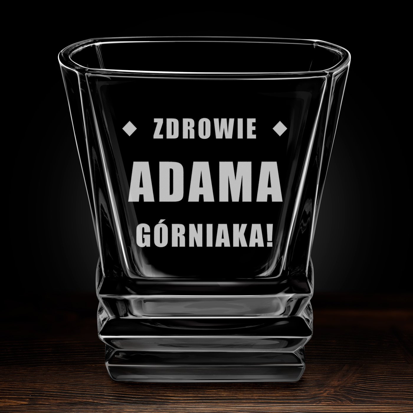 Szklanka do whisky geometric z grawerem dla konesera whisky