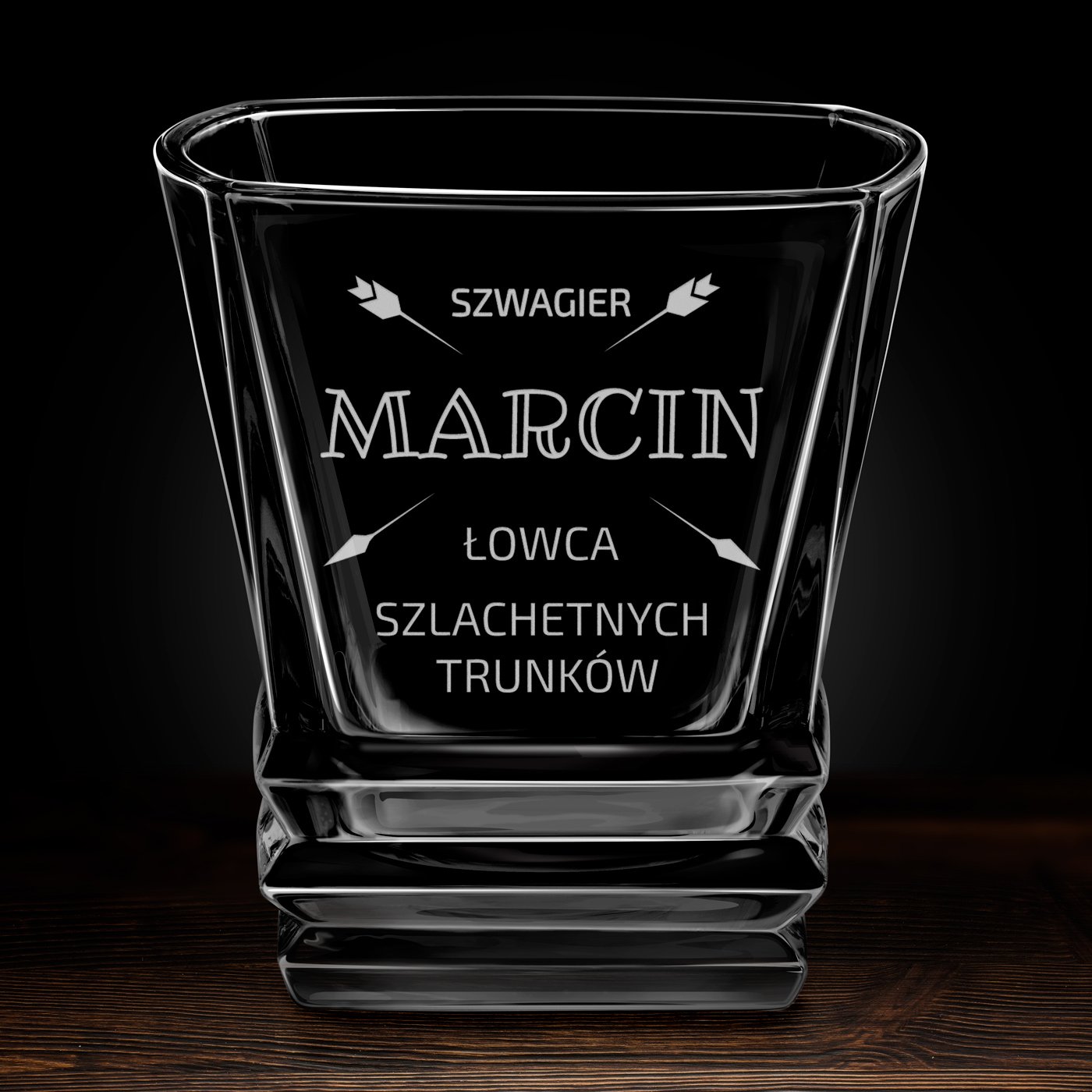 Szklanka do whisky geometric z grawerem dla szwagra