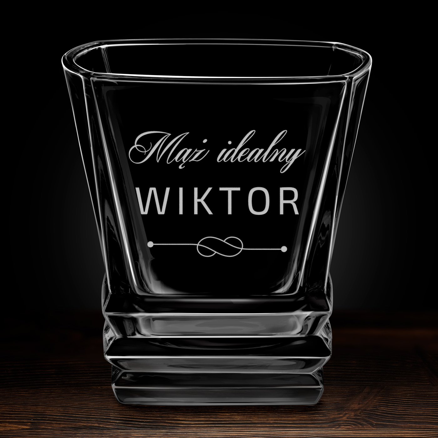 Szklanka do whisky geometric z grawerem dla męża