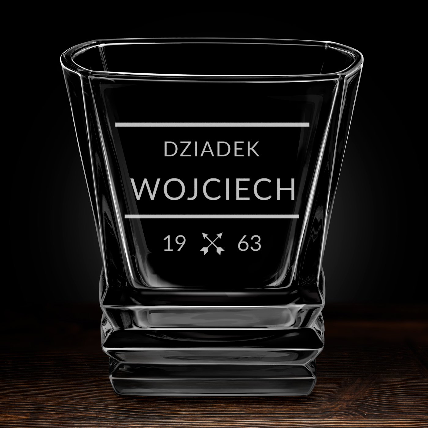Szklanka do whisky geometric z grawerem dla dziadka na urodziny