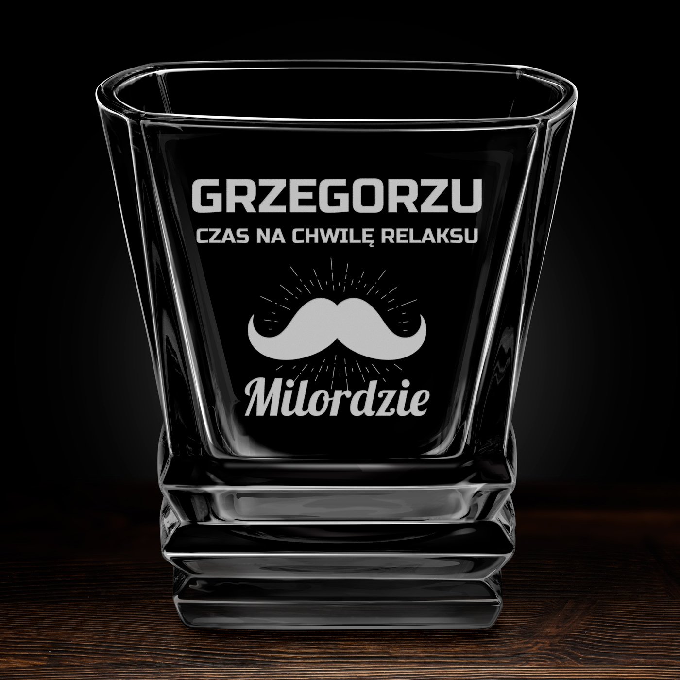 Szklanka do whisky geometric z grawerem dla gentlemana na imieniny