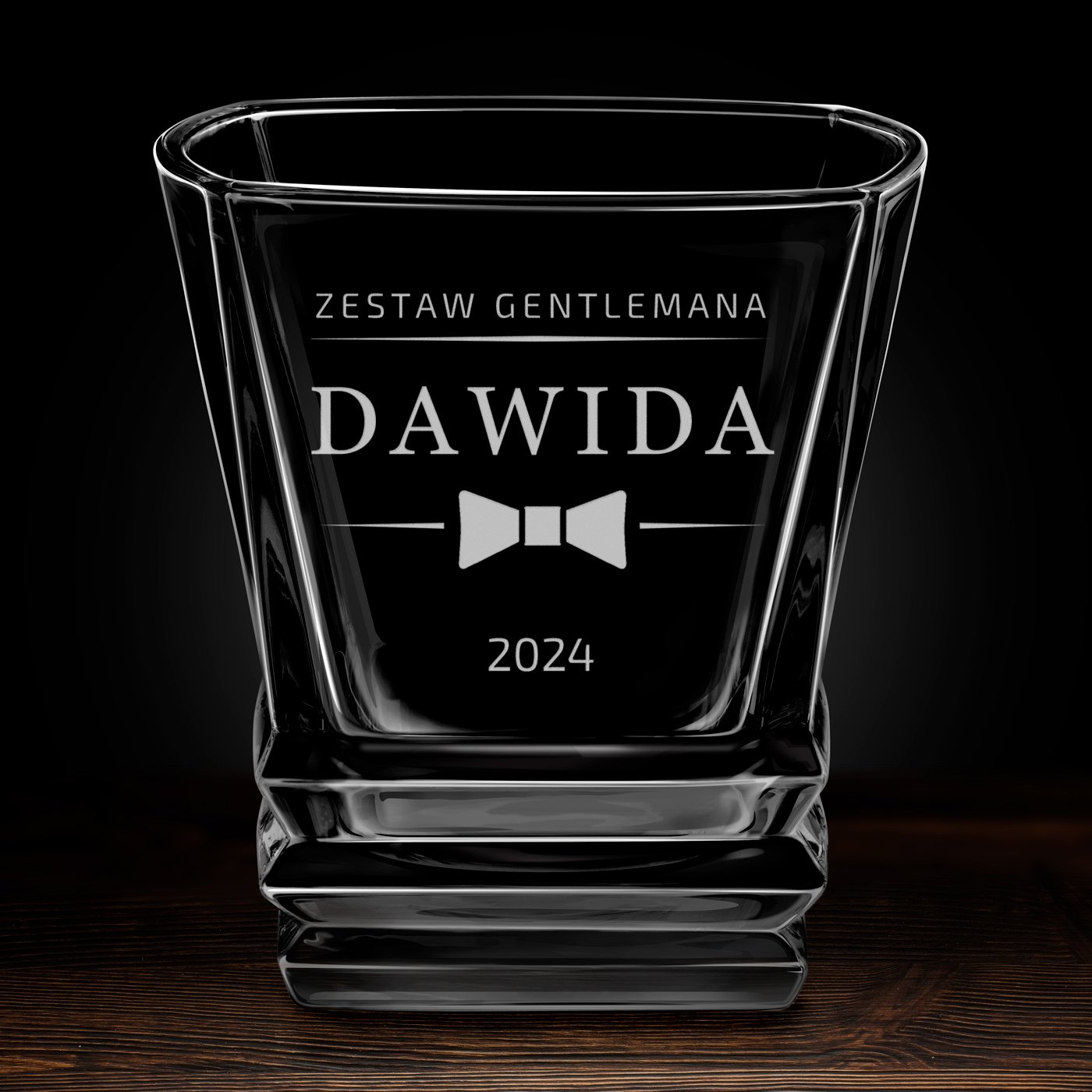 Szklanka do whisky geometric z grawerem dla gentlemana
