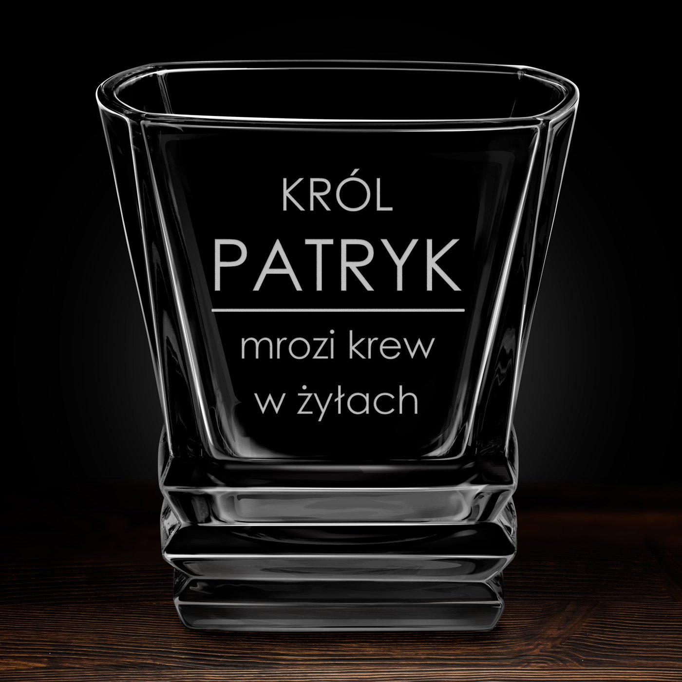 Szklanka do whisky geometric z grawerem dla konesera whisky