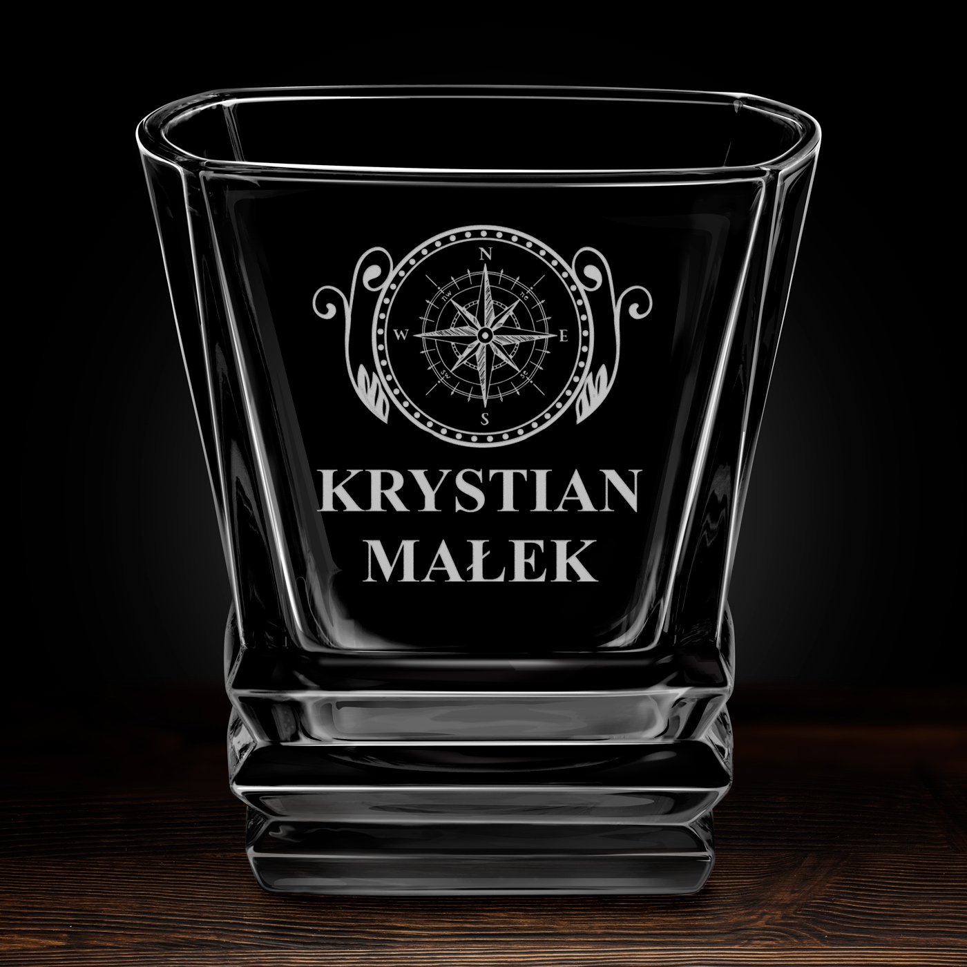 Szklanka do whisky geometric z grawerem dla podróżnika miłośnika gór żeglarza