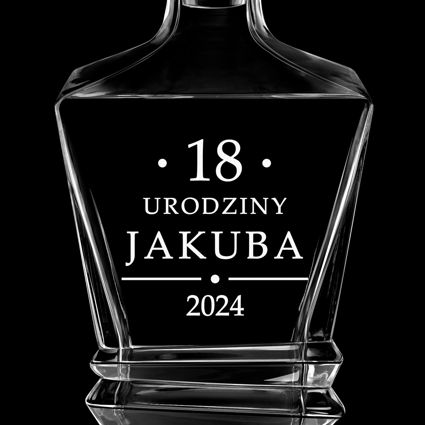 Karafka geometric z grawerem dla niego na 18 urodziny