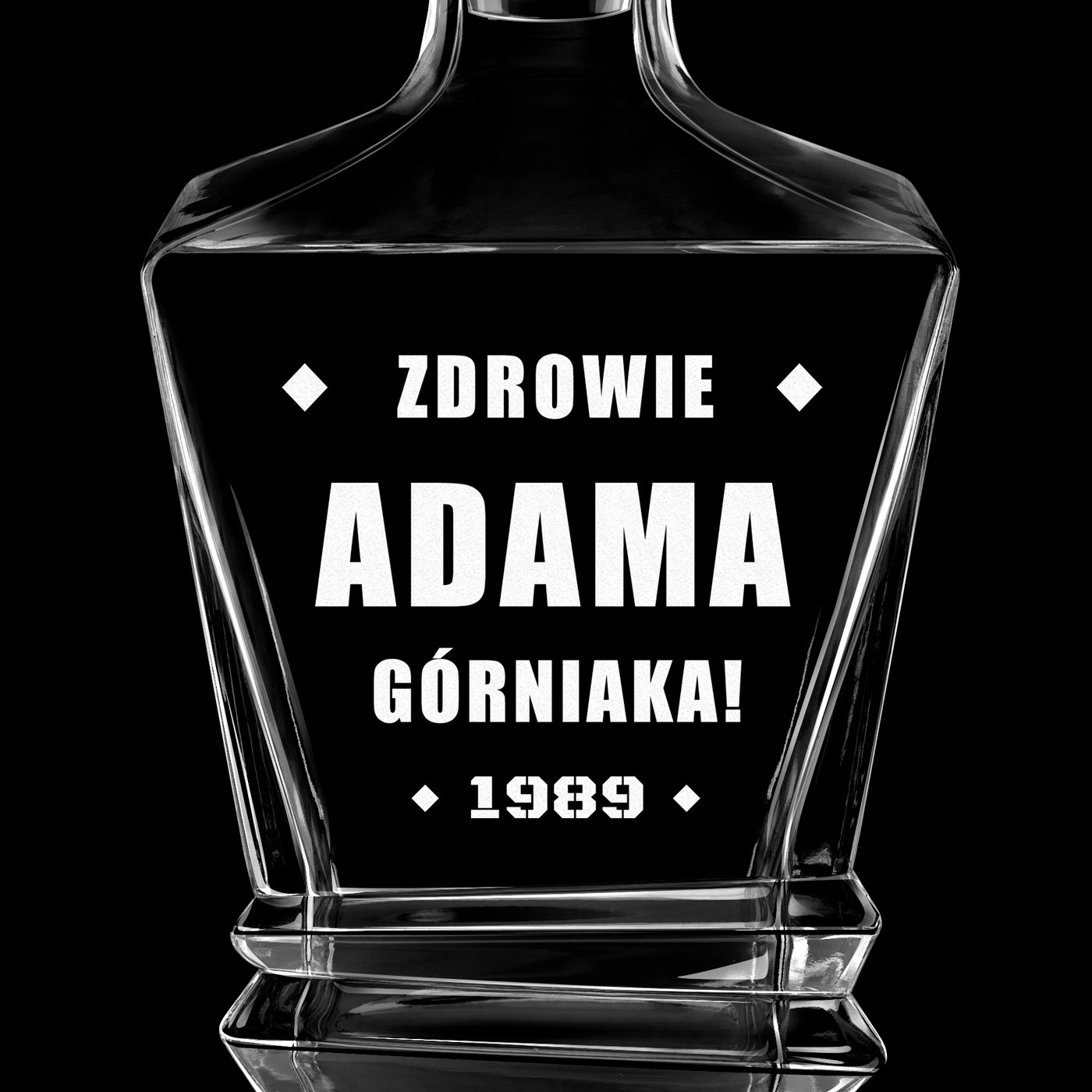 Karafka geometric z grawerem dla niego na urodziny