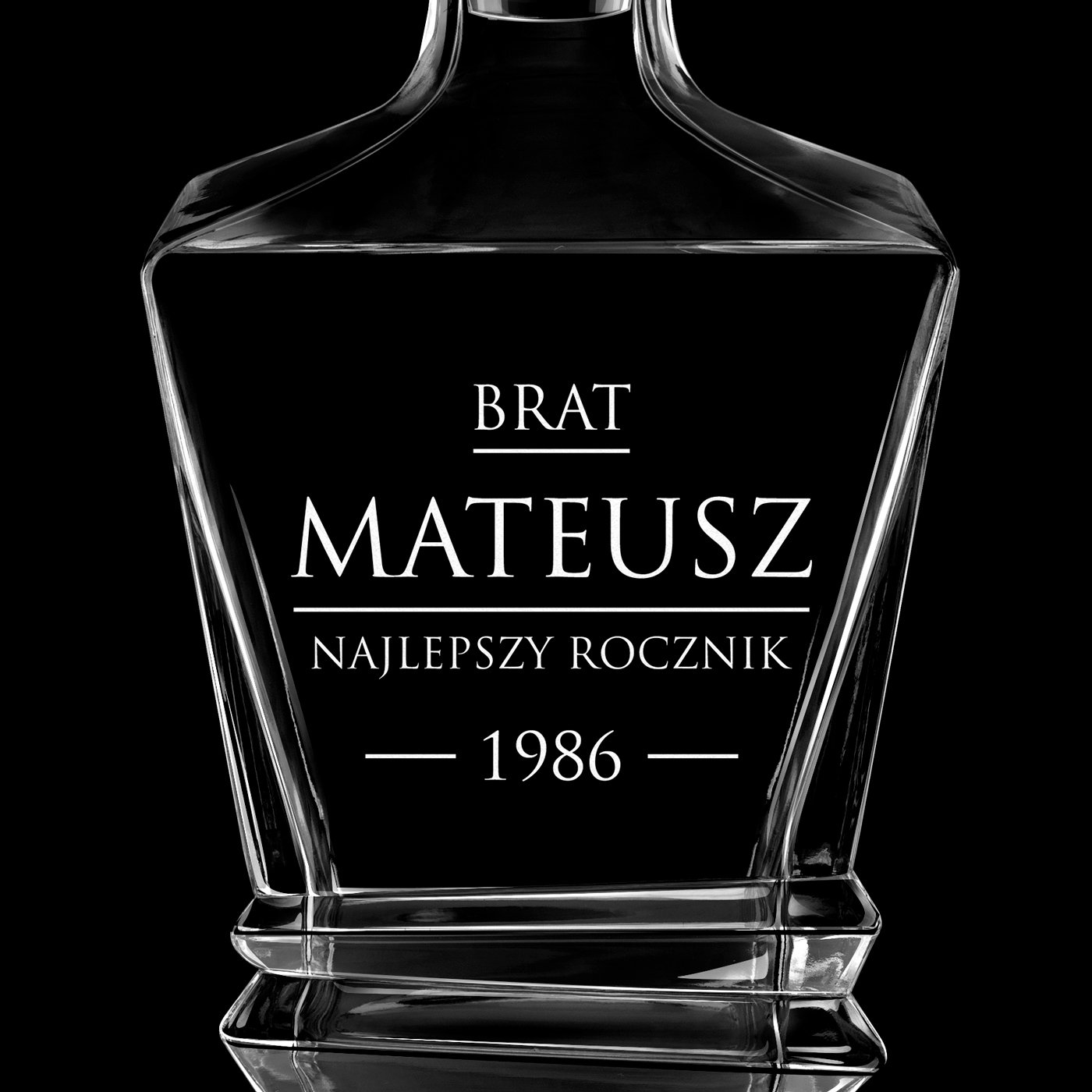 Karafka geometric z grawerem dla brata na urodziny