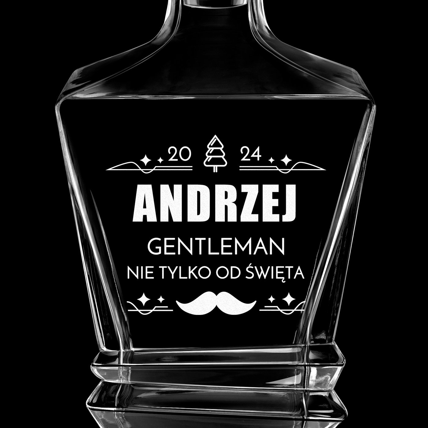 Karafka geometric z grawerem dla gentlemana na święta