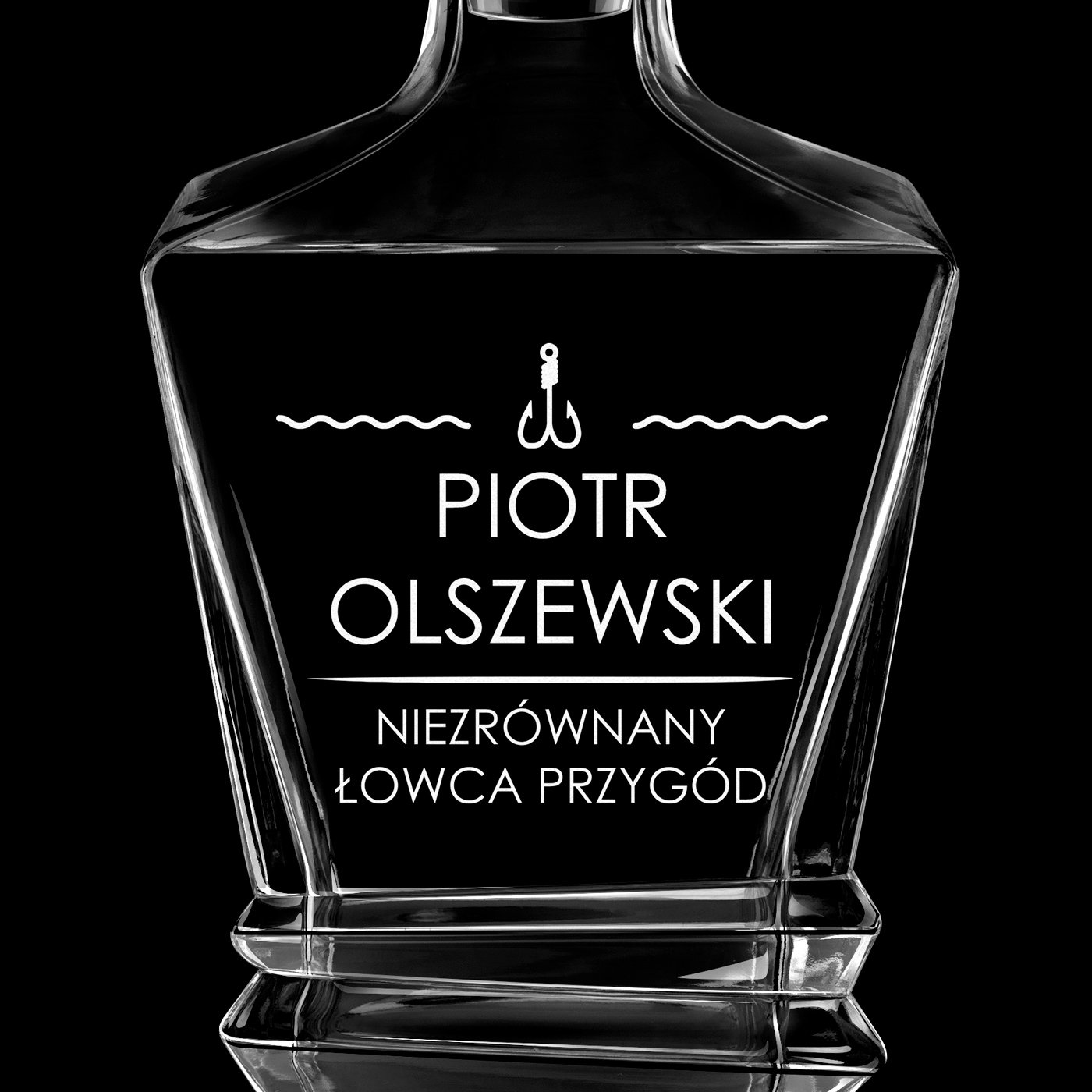 Karafka geometric z grawerem dla podróżnika żeglarza