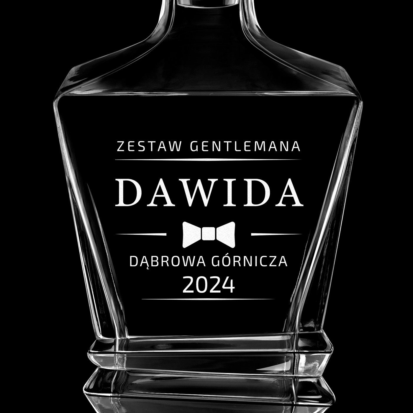 Karafka geometric z grawerem dla gentlemana