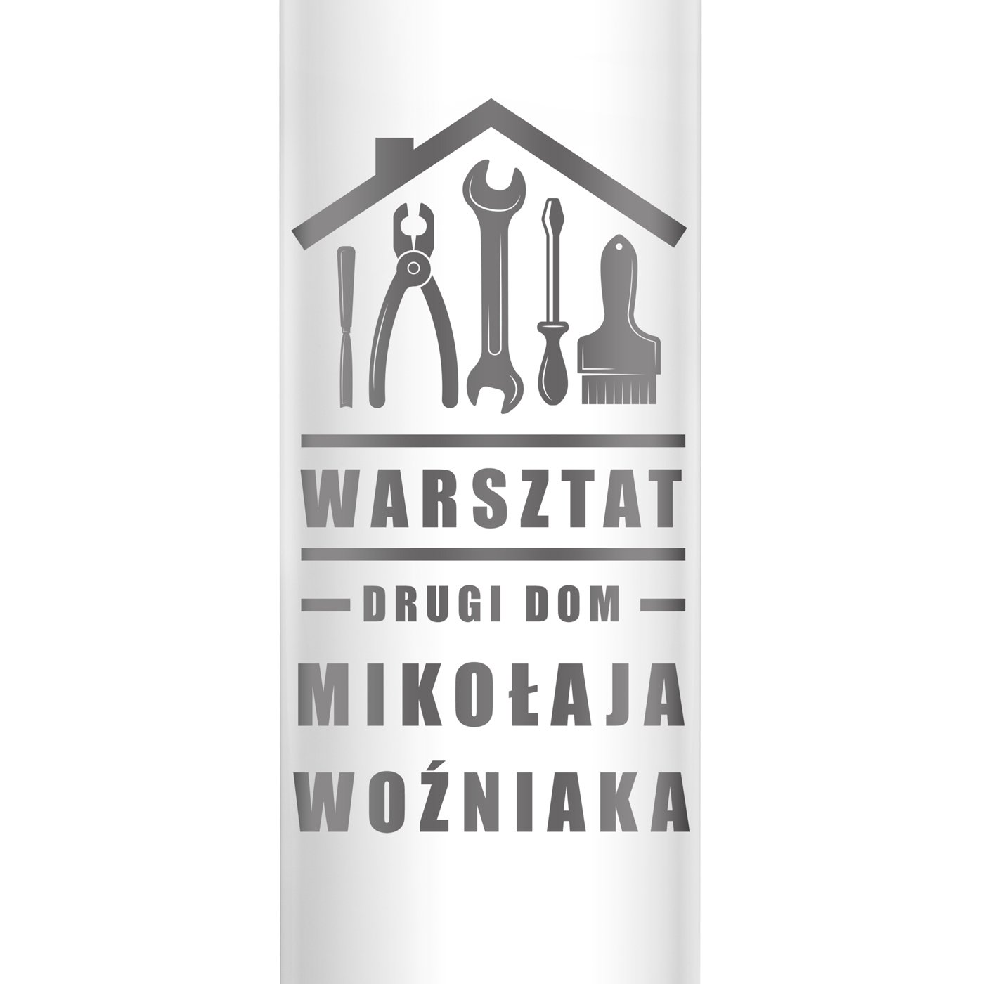 Kubek termiczny termos biały z wyświetlaczem LED z grawerem dla majsterkowicza mechanika na imieniny
