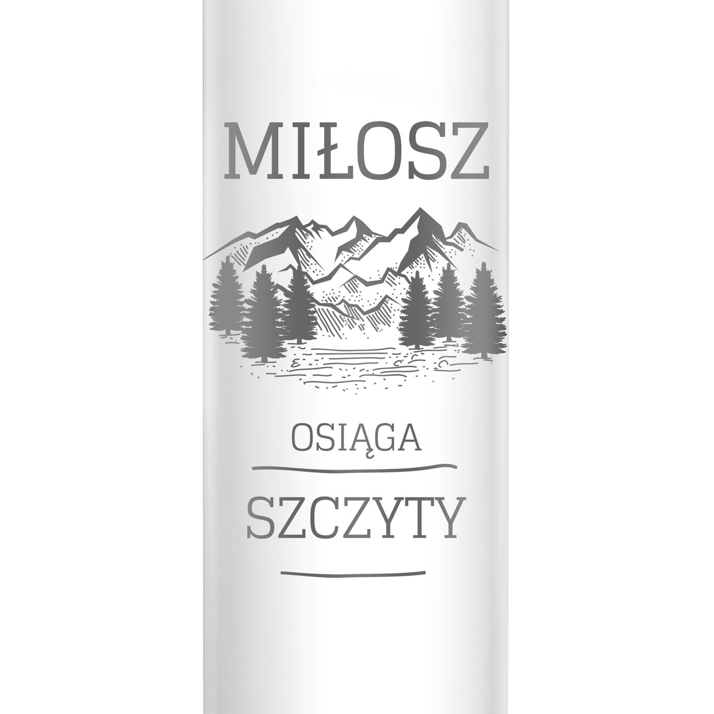 Kubek termiczny termos biały z wyświetlaczem LED z grawerem dla miłośnika gór podróżnika na imieniny