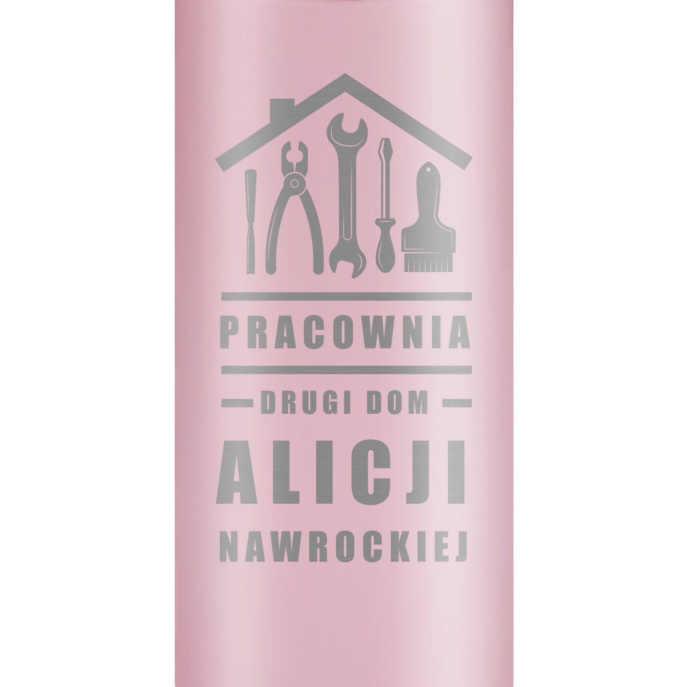Kubek termiczny różowy z wyświetlaczem LED i grawerem dla niej majsterkowicza na imieniny