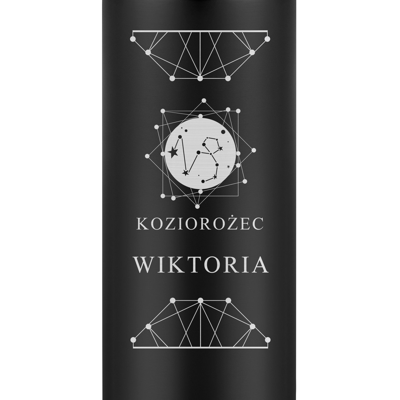 Kubek termiczny termos czarny z wyświetlaczem LED i grawerem dla niej na imieniny