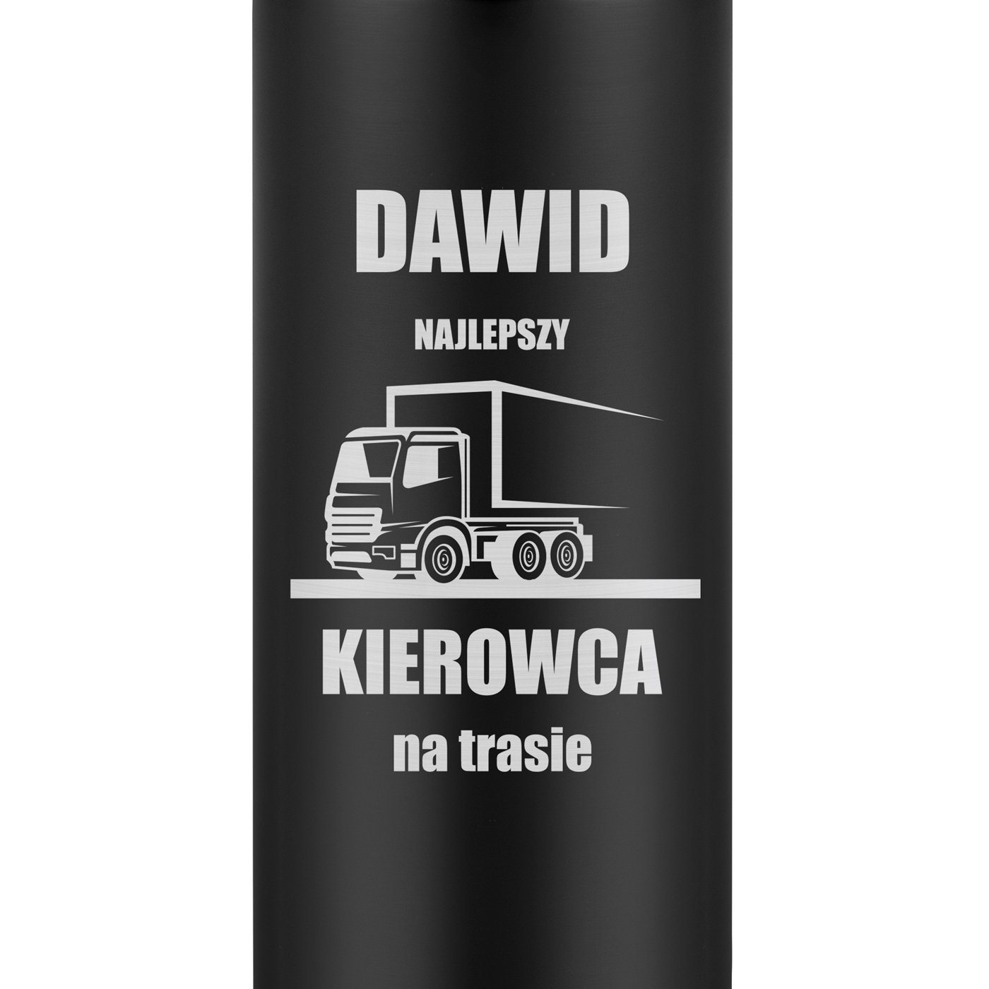 Kubek termiczny termos czarny z wyświetlaczem LED i grawerem dla kierowcy na imieniny